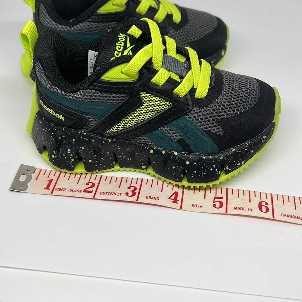 Reebok Boys Sneakers Size 5 Black/Neon Green Athletic Running Shoes - Picture 11 of 12